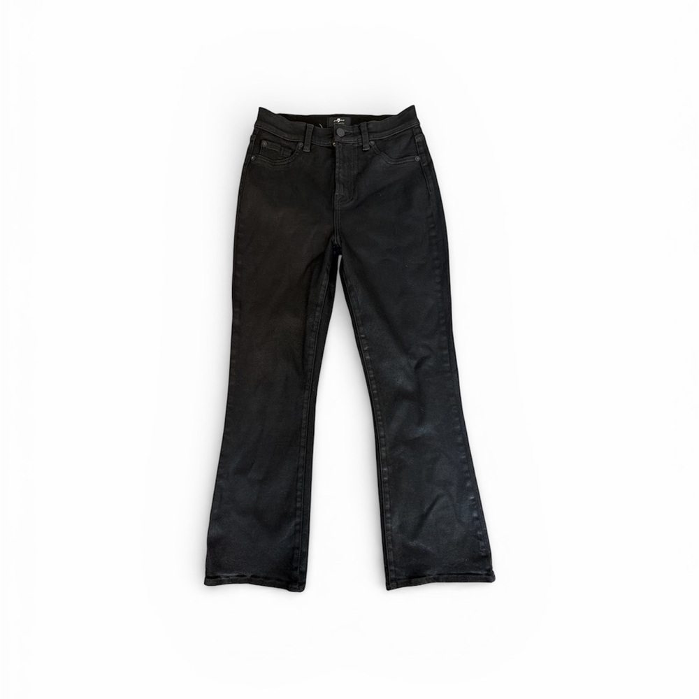 7 For All Mankind Black Coated Bootcut Jeans Women’s size 25